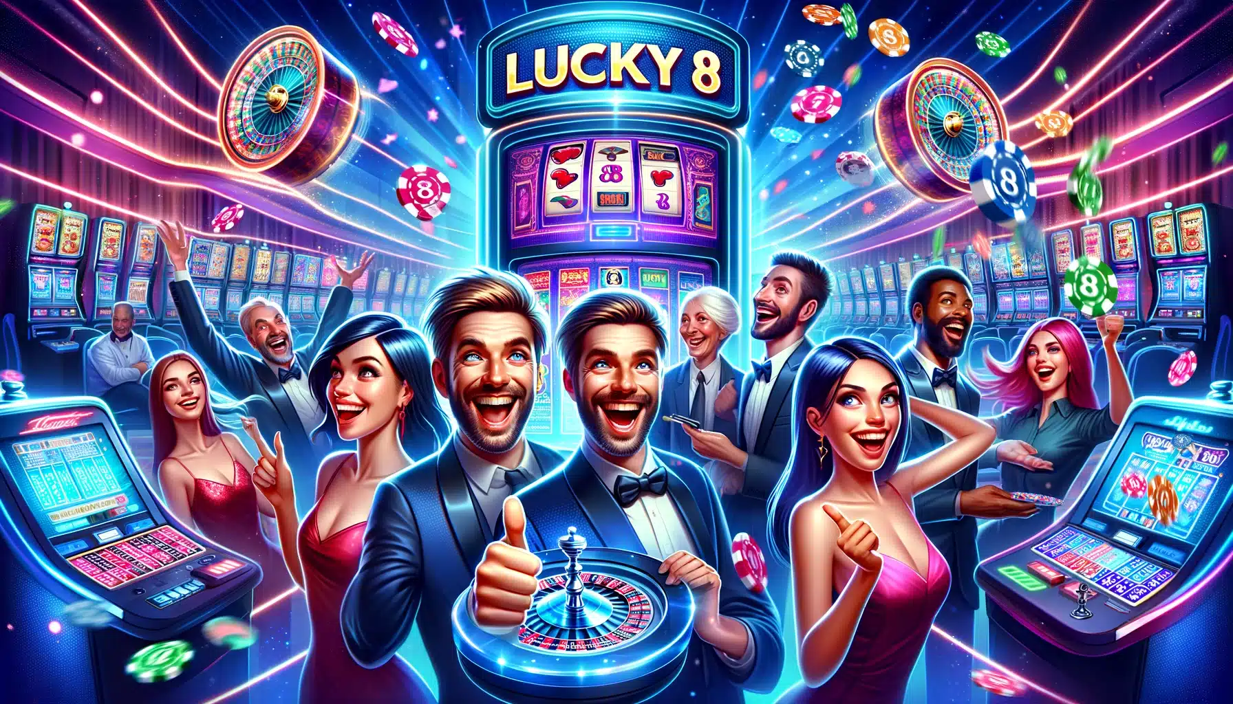 Joueurs de casino heureux